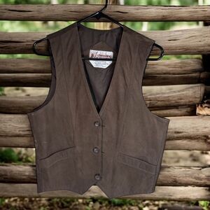 Vintage Chess King Leather Vest Mens Size S (36 - 38)